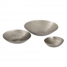 ELK Home Plus H0807-10671/S3 - Maze Etched Bowl - Set of 3 Nickel