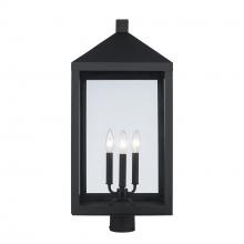 Trans Globe 51536 BK - 3LT POST TOP-12" CLEAR GLASS-B