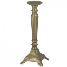 WN Sherbinin 57725 - ANTIQUE FIN BRASS RIBBED CANDLESTICK 11 1/4&#