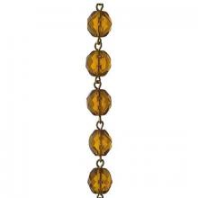 WN Sherbinin 64021 - AMBER FACETED 39" CHAIN 10MM