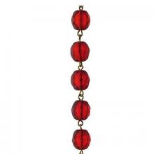 WN Sherbinin 64027 - RUBY RED FACETED CHAIN 39" LONG 10MM