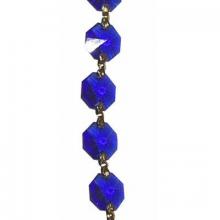 WN Sherbinin 67059 - BLUE CRYSTAL CHAINS 39"LONG 14MM BRASS PI