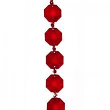 WN Sherbinin 67060 - RUBY CRYSTAL CHAIN 14MM 39"LONG BRASS PIN