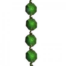 WN Sherbinin 67063 - GREEN CRYSTAL CHAIN 14MM 39"LONG BRASS PI