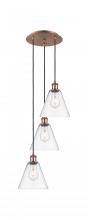 Innovations Lighting 113B-3P-AC-GBC-82 - Berkshire - 3 Light - 15 inch - Antique Copper - Cord Hung - Multi Pendant