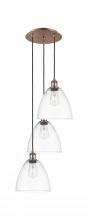 Innovations Lighting 113B-3P-AC-GBD-92 - Bristol - 3 Light - 16 inch - Antique Copper - Cord Hung - Multi Pendant