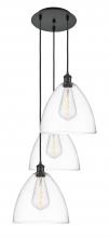 Innovations Lighting 113B-3P-BK-GBD-122 - Bristol - 3 Light - 19 inch - Matte Black - Cord Hung - Multi Pendant