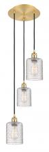 Innovations Lighting 113B-3P-SG-G112C-5CL - Cobbleskill - 3 Light - 12 inch - Satin Gold - Cord Hung - Multi Pendant