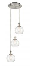 Innovations Lighting 113B-3P-SN-G124-6 - Athens - 3 Light - 12 inch - Brushed Satin Nickel - Cord Hung - Multi Pendant