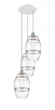 Innovations Lighting 113B-3P-WPC-G557-8CL - Vaz - 3 Light - 15 inch - White Polished Chrome - Cord Hung - Multi Pendant