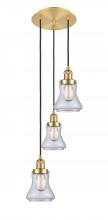 Innovations Lighting 113F-3P-SG-G192 - Bellmont - 3 Light - 13 inch - Satin Gold - Cord hung - Multi Pendant