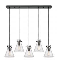 Innovations Lighting 125-410-1PS-BK-G411-8SDY - Newton Cone - 5 Light - 40 inch - Matte Black - Linear Pendant