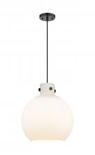 Innovations Lighting 410-1PM-BK-G410-14WH - Newton Sphere - 1 Light - 14 inch - Matte Black - Cord hung - Pendant