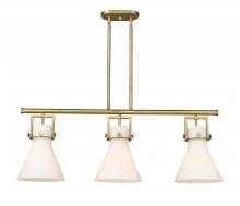 Innovations Lighting 411-3I-BB-G411-10WH - Newton Cone - 3 Light - 42 inch - Brushed Brass - Island Light