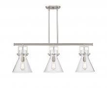 Innovations Lighting 411-3I-SN-G411-10CL - Newton Cone - 3 Light - 42 inch - Satin Nickel - Island Light