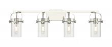 Innovations Lighting 423-4W-PN-G423-7SDY - Pilaster II Cylinder - 4 Light - 35 inch - Polished Nickel - Bath Vanity Light