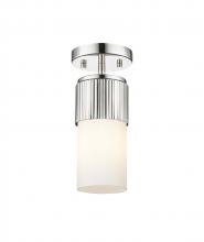 Innovations Lighting 428-1F-PN-G428-7WH - Bolivar - 1 Light - 5 inch - Polished Nickel - Flush Mount