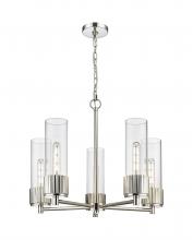 Innovations Lighting 428-5CR-PN-G428-12CL - Bolivar - 5 Light - 25 inch - Polished Nickel - Chain Hung - Chandelier