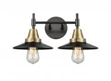 Innovations Lighting 447-2W-BAB-M6-BK - Railroad - 2 Light - 17 inch - Black Antique Brass - Bath Vanity Light