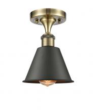 Innovations Lighting 516-1C-AB-M8-BK - Smithfield - 1 Light - 7 inch - Antique Brass - Semi-Flush Mount