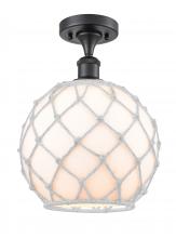 Innovations Lighting 516-1C-BK-G121-10RW - Farmhouse Rope - 1 Light - 10 inch - Matte Black - Semi-Flush Mount