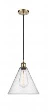 Innovations Lighting 516-1P-AB-GBC-124 - Berkshire - 1 Light - 12 inch - Antique Brass - Cord hung - Mini Pendant