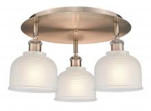 Innovations Lighting 516-3C-AC-G411 - Dayton - 3 Light - 17 inch - Antique Copper - Flush Mount