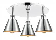 Innovations Lighting 516-3C-PC-M8-PC - Ballston - 3 Light - 18 inch - Polished Chrome - Flush Mount