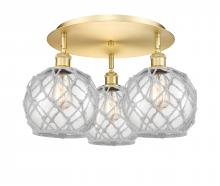 Innovations Lighting 516-3C-SG-G122-8RW - Farmhouse Rope - 3 Light - 20 inch - Satin Gold - Flush Mount