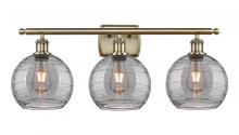 Innovations Lighting 516-3W-AB-G1213-8SM - Athens Deco Swirl - 3 Light - 28 inch - Antique Brass - Bath Vanity Light