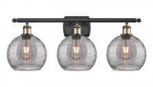 Innovations Lighting 516-3W-BAB-G1213-8SM - Athens Deco Swirl - 3 Light - 28 inch - Black Antique Brass - Bath Vanity Light