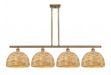 Innovations Lighting 516-4I-BB-RBD-12-NAT - Woven Rattan - 4 Light - 50 inch - Brushed Brass - Multi Pendant