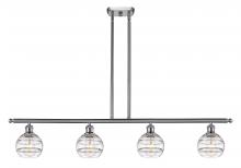 Innovations Lighting 516-4I-SN-G556-6CL - Rochester - 4 Light - 48 inch - Brushed Satin Nickel - Cord hung - Island Light