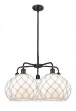 Innovations Lighting 516-5CR-OB-G121-10RW - Farmhouse Rope - 5 Light - 29 inch - Oil Rubbed Bronze - Stem hung - Chandelier