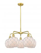 Innovations Lighting 516-5CR-SG-G121-8RW - Farmhouse Rope - 5 Light - 27 inch - Satin Gold - Stem hung - Chandelier