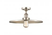 Innovations Lighting 517-1CH-SN-MFR-SN-16 - Railroad - 1 Light - 16 inch - Brushed Satin Nickel - Semi-Flush Mount