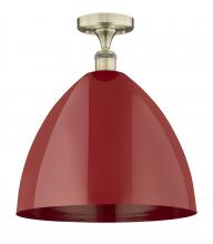 Innovations Lighting 616-1F-AB-MBD-16-RD - Plymouth - 1 Light - 16 inch - Antique Brass - Semi-Flush Mount