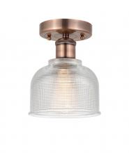 Innovations Lighting 616-1F-AC-G412 - Dayton - 1 Light - 6 inch - Antique Copper - Flush Mount