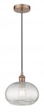 Innovations Lighting 616-1P-AC-G555-10CL - Ithaca - 1 Light - 10 inch - Antique Copper - Cord hung - Mini Pendant