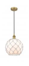 Innovations Lighting 616-1P-BB-G121-10RW - Farmhouse Rope - 1 Light - 10 inch - Brushed Brass - Cord hung - Mini Pendant