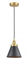 Innovations Lighting 616-1PH-SG-M13-BK - Appalachian - 1 Light - 8 inch - Satin Gold - Cord hung - Mini Pendant