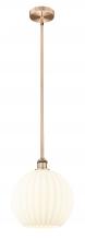 Innovations Lighting 616-1S-AC-G1217-12WV - White Venetian - 1 Light - 12 inch - Antique Copper - Stem Hung - Mini Pendant