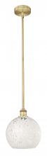 Innovations Lighting 616-1S-BB-G1216-10WM - White Mouchette - 1 Light - 10 inch - Brushed Brass - Stem Hung - Mini Pendant