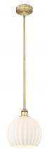 Innovations Lighting 616-1S-BB-G1217-10WV - White Venetian - 1 Light - 10 inch - Brushed Brass - Stem Hung - Mini Pendant