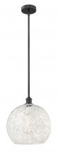 Innovations Lighting 616-1S-BK-G1216-14WM - White Mouchette - 1 Light - 14 inch - Matte Black - Stem Hung - Pendant