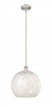 Innovations Lighting 616-1S-SN-G1216-14WM - White Mouchette - 1 Light - 14 inch - Brushed Satin Nickel - Stem Hung - Pendant