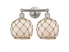 Innovations Lighting 616-2W-SN-G121-8RB - Farmhouse Rope - 2 Light - 17 inch - Brushed Satin Nickel - Bath Vanity Light
