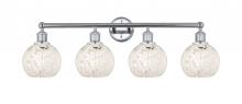 Innovations Lighting 616-4W-PC-G1216-6WM - White Mouchette - 4 Light - 33 inch - Polished Chrome - Bath Vanity Light