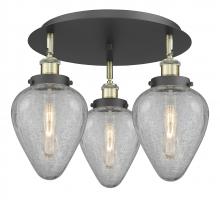 Innovations Lighting 916-3C-BAB-G165 - Geneseo - 3 Light - 18 inch - Black Antique Brass - Flush Mount