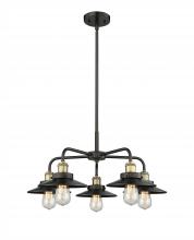 Innovations Lighting 916-5CR-BAB-M6-BK - Edison - 5 Light - 27 inch - Black Antique Brass - Chandelier